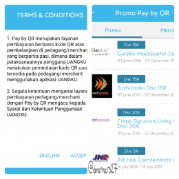 Layanan Pay by QR Code, salah satu fitur dan keunggulan UANGKU yang dapat dimanfaatkan untuk berbelanja offline di merchant-merchant yang bekerjasama dengan UANGKU. Dan, ada promo diskon! (foto: dokpri)