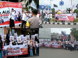 Aksi Solidaritas #SaveAleppo di Bundaran Depan Kantor DPRD Kab. Jember, Jumat (30/12)