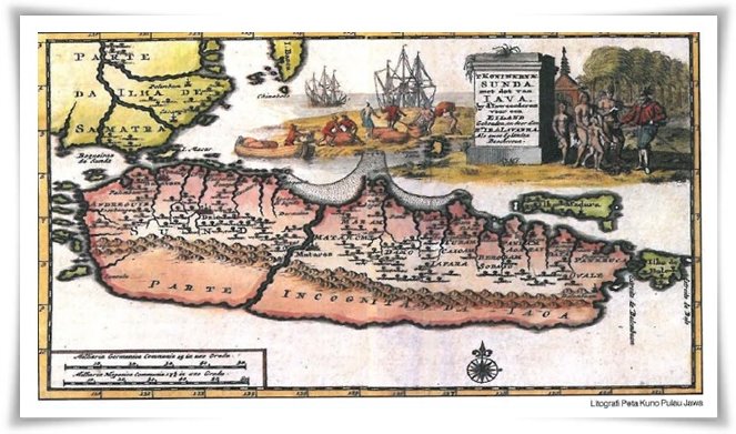 Litografi peta kuno Pulau Jawa(Sumber: www.jakarta.go.id)