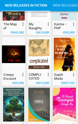 Tangkapan layar Google Play, Buku-buku yang tersedia. Dokumentasi pribadi