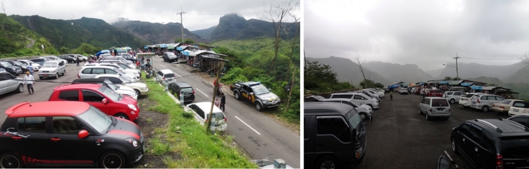 Parkir mobil Gunung Kelud (koleksi pribadi)