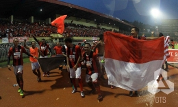 Selebrasi juara Persipura Jayapura di Stadion Mandala Jayapura (Foto: www.indonesiansc.com)