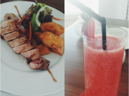 Stuffed Chicken with Bacon and Date 95K | Strawberry Juice 30K