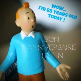 Selamat ulang tahun ke-88 Tintin. (Foto; Akun FB Komunitas Tintin Indonesia)