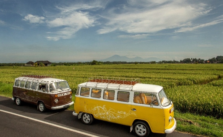 Koleksi VW Kombi milik pencintanya di Indonesia. Photo: www.urbanadventures.com