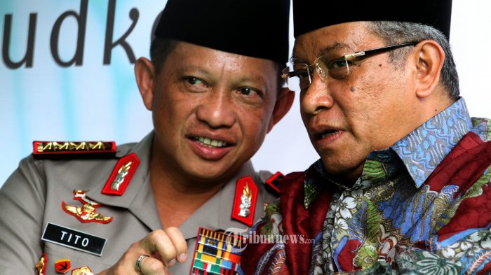 Jenderal Polisi Tito Karnavian dan Ketum PB NU KH Said Aqil Siradj I Sumber Tribunnews.dom