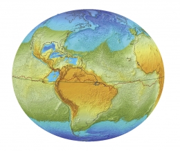 Jika bumi berhenti berputar akan terbentuk dua lautan yang terpisah di wilayah kutub. Ilustrasi: www.esri.com