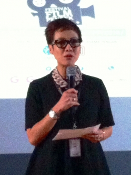 Pemimpin Redaksi KompasTV, Rosiana Silalahi, memberikan sambutan. (Foto: BDHS)