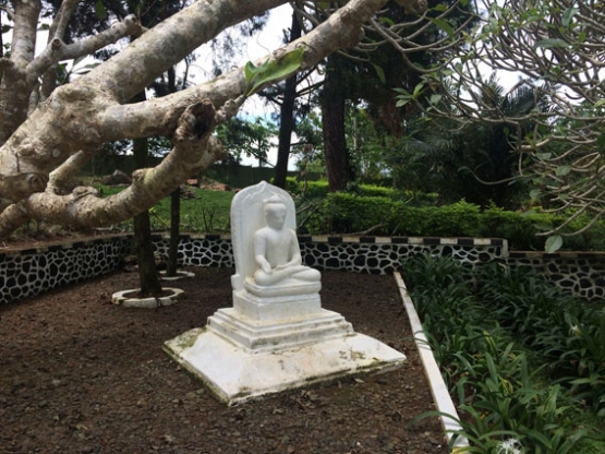 Patung Buddha disebelah monumen yang dibangun Helfferich bersaudara (Foto: Diella Dachlan)