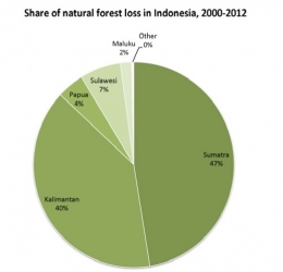 Hutan Indonesia yang hilang, data tahun 2000-2012 