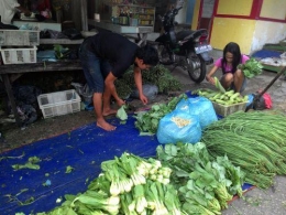 Penjual sayur di Pasar Bengkong Harapan. | Dokumentasi Pribadi.