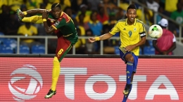 Kapten timnas Gabon dan bintang Borussia Dortmund Pierre-Emerick Aubameyang saat menghadapi Kamerun/eurosport.com