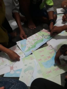 Beberapa karya peserta lomba menggambar. Foto dok. Yayasan Palung