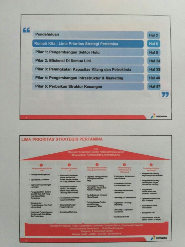 Lima Prioritas Strategi Pertamina