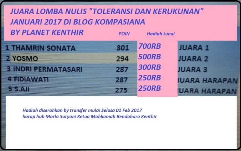 Juara lomba nulis planet kenthir