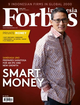 Sandiago Uno di Kover Majalah Forbes
