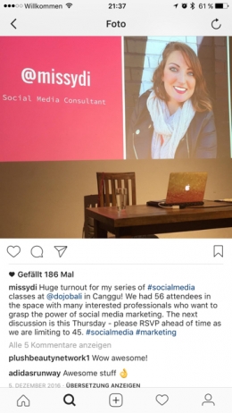 Melissa Divietri, konsultan medsos (dok.Screenshot instagram Missydi)