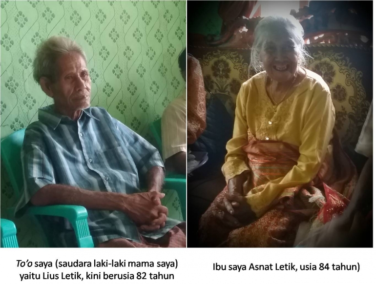 To'o Lius Letik dan ibu saya Asnat Letik (Dokpri)