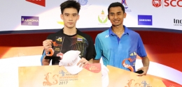 Tommy Sugiarto di podium juara Thailand Masters 2017/badmintonindonesia.org