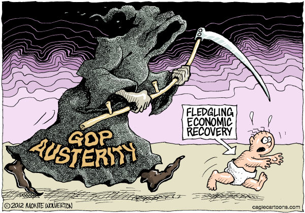 Ilustrasi : https://www.cagle.com/monte-wolverton/2012/03/gop-austerity