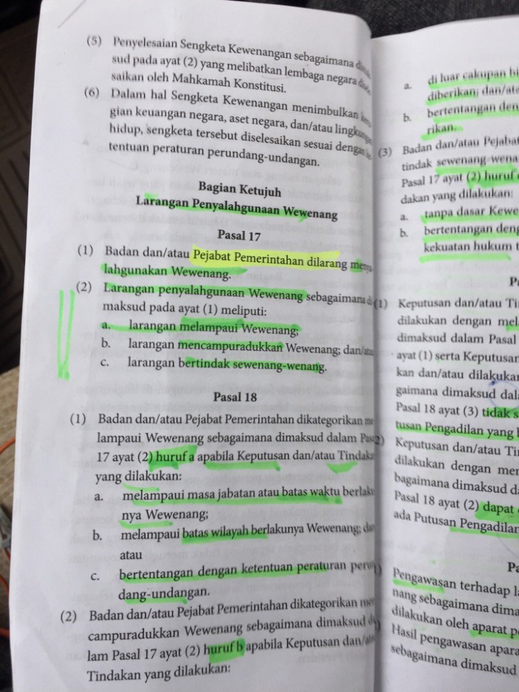 Pasal 17 dan Pasal 18 UU No. 30 Tahun 2014 tentang Administrasi Pemerintahan.