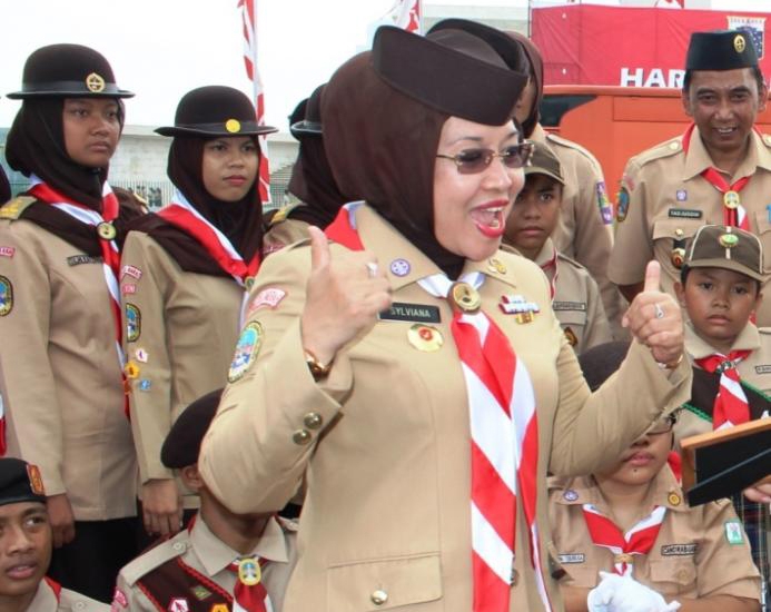 Sylviana Murni yang akrab dipanggil Kak Sylvi sebagai Ketua Kwarda DKI Jakarta. (Foto: R. Andi Widjanarko, ISJ)