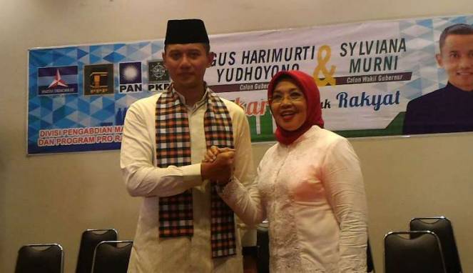 Pasangan Agus-Sylvi dengan dukungan partai islam. viva.co.id