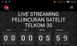 Foto layar hitung mundur peluncuran Satelit Telkom S3 (Dok. Pri)