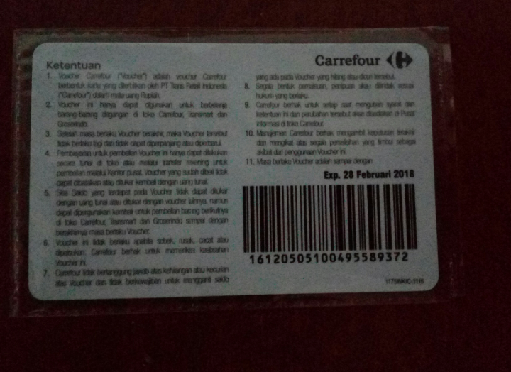 Penampakan Voucher Belanja Carrefour (Dok.Pribadi)