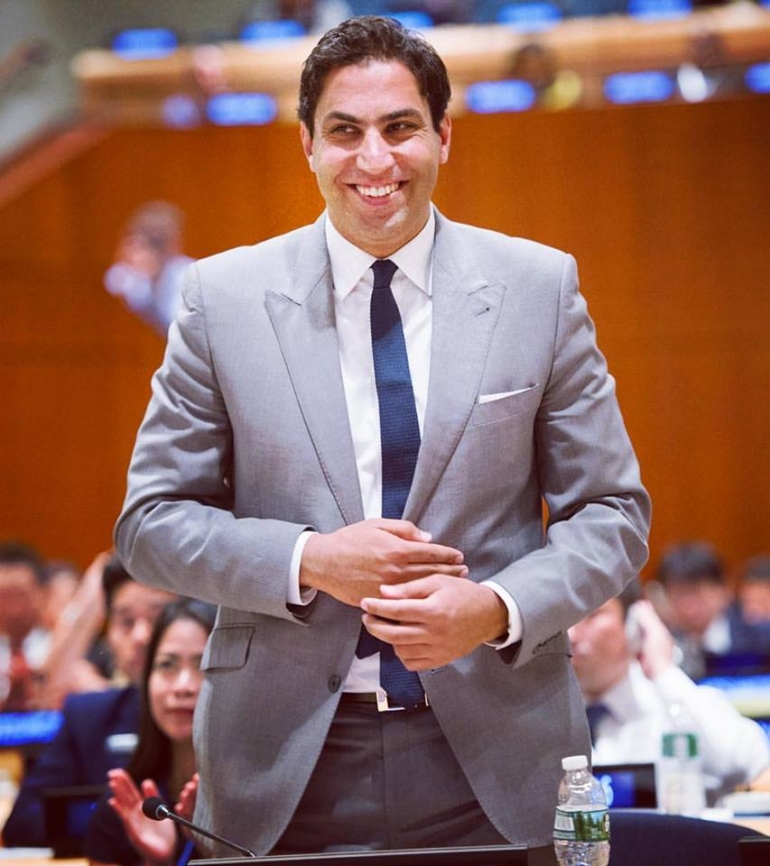 Ahmad Alhendawi di Sidang Umum PBB. (Foto: Akun Facebook Ahmad Alhendawi)