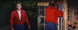James Dean sebagai Jim Stark tampak dengan jeans di film Rebel Without Cause