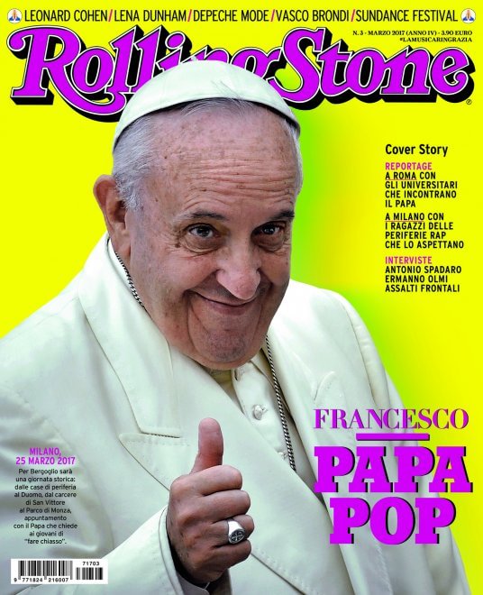 Paus jadi cover boy majalah rolling stone edisi italia, FOTO: reppublica.it
