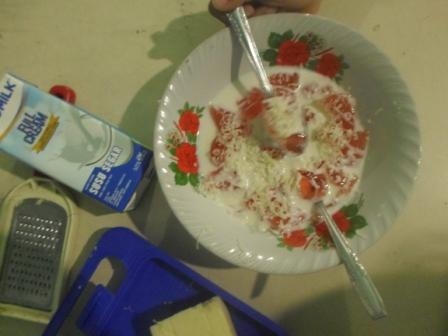 Berkreasi dengan NEW INDOMILK 250ml: Agar2 Keju Indomilk | dokpri