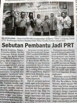 Berita Media Visit KAPPRTBM Di surat kabar Tribun Lampung, 17 Feberuari 2016
