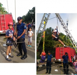 Anak-anak bisa juga belajar memanjat tali seperti menjadi petugas pemadam kebakaran sungguhan. (foto: Dokpri)
