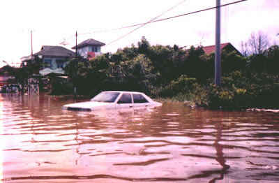 2. Banjir Samarinda 2009 lalu Merendam Banyak Kendaraan Roda Empat I kehidupan_disamarinda.blogspot.com