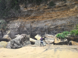Tebing-tebing batugamping di sepanjang tepi Pantai Dlodo