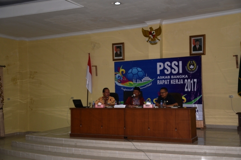 Rapat kerja Askab PSSI bangka (Dok.Humas Bangka)