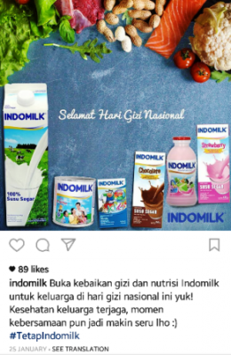 Minum susu kini semakin sehat dan nikmat bersama produk-produk Indomilk (Instagram/IG : @indomilk)