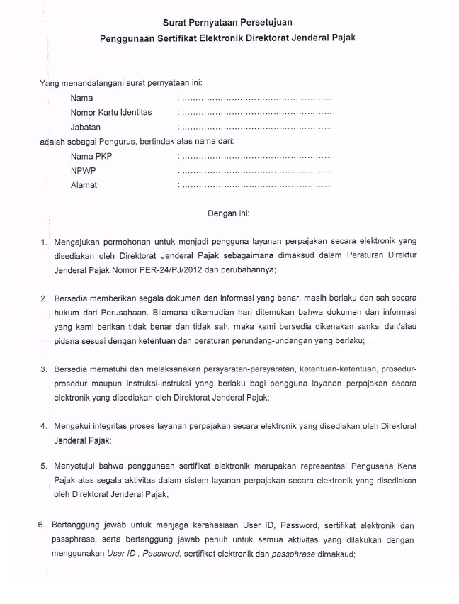 Contoh Surat Permohonan E Faktur Pajak - Surat 0