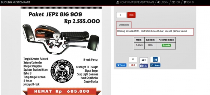 sebuah gerai online menawarkan kemudahan dalam konsep modifikasi. sumber: budung.store