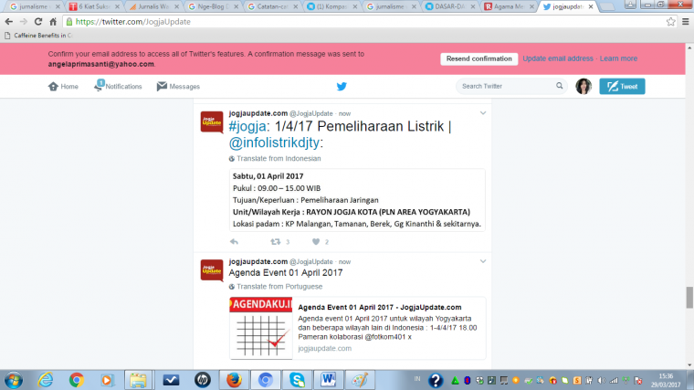 (Gambar 2: isi dari twitter Jogja Update)
