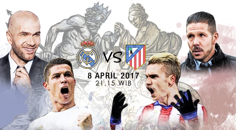 Real Madrid Vs Atletico Madrid, Sabtu, 8 April 2017. (Desain Trie Yas)