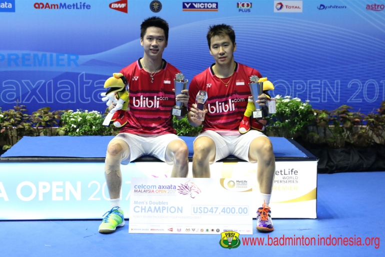 Marcus/Kevin pekan lalu juara di Malaysi SSP/badmintonindonesia.org