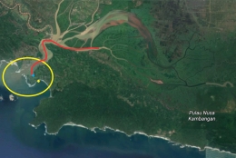 Citra Satelit Pulau Nusakambangan | gambar: google map