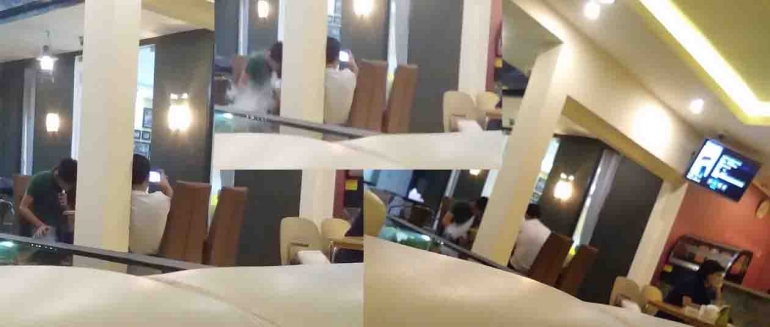 Aksi Menghisap Rokok Eelektrik yang tertangkap kamera saya di salah satu cafe kota Medan. sumber: dokpri