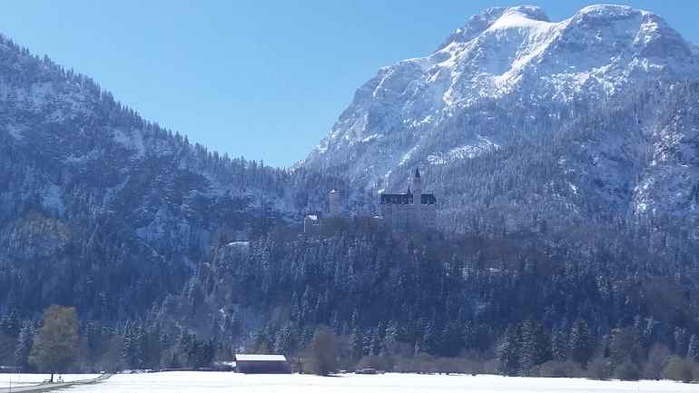 penampakan kastil menempel di pegunungan alpen..dok.elde
