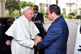 Paus Fransiskus dan Presiden Abdul al-Fattah al-Sisi FOTO: ansa.it