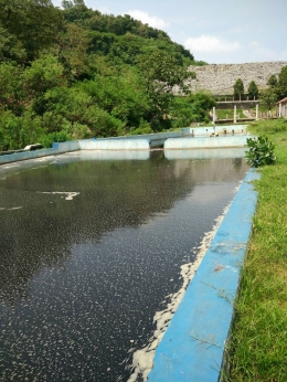 Sistem Pengolahan Air Limbah TPST Piyungan beserta Gunungan Sampah