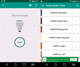 Deskripsi : Tampilan Apps Dolce Gusto Meter yang bisa di unduk di Play Store I Sumber Foto : Screenshoot Apps
